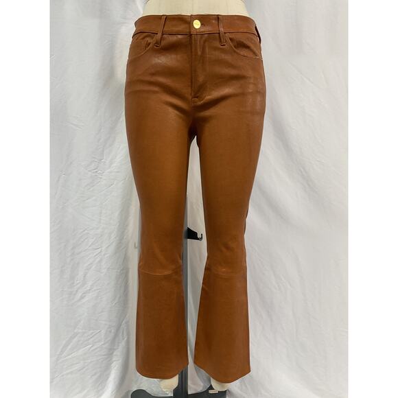 Frame 'Le' Tan Leather Crop Mini Boot Size 28 - Picture 1 of 4